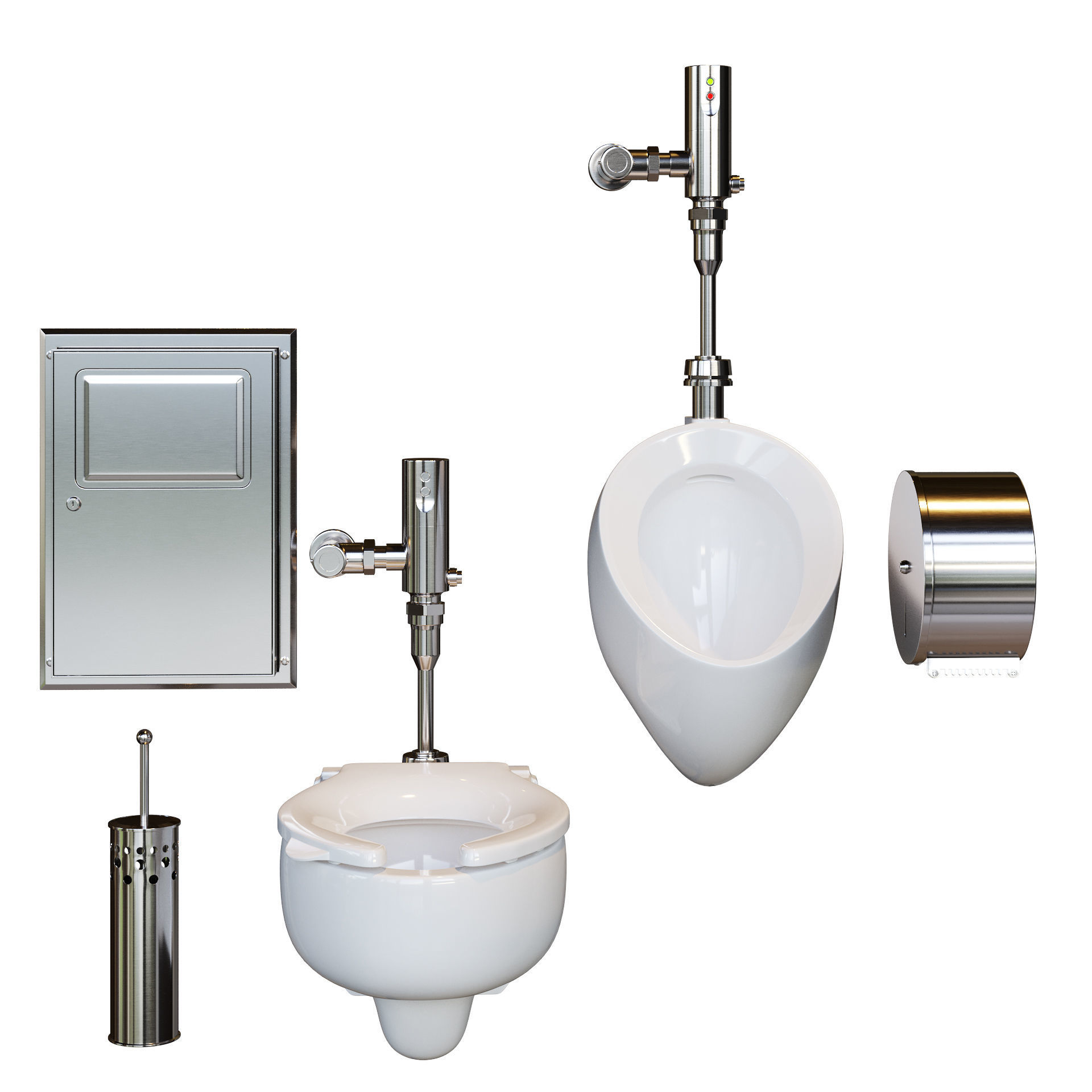 TOTO toilet public set 3D model_1