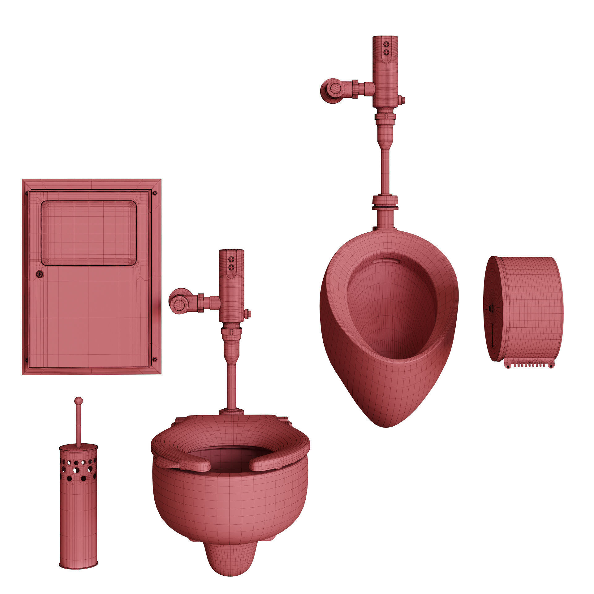 TOTO toilet public set 3D model_14