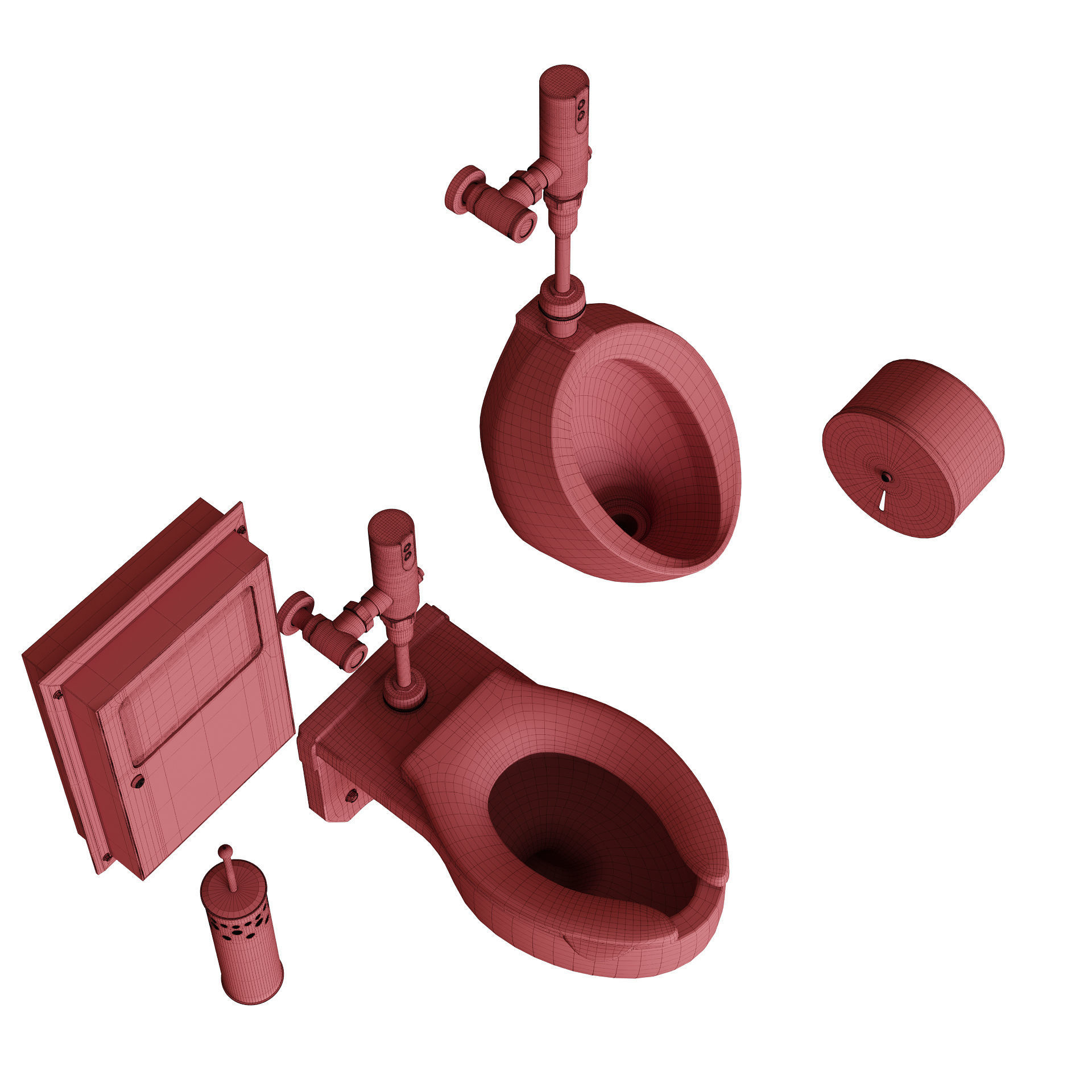 TOTO toilet public set 3D model_18