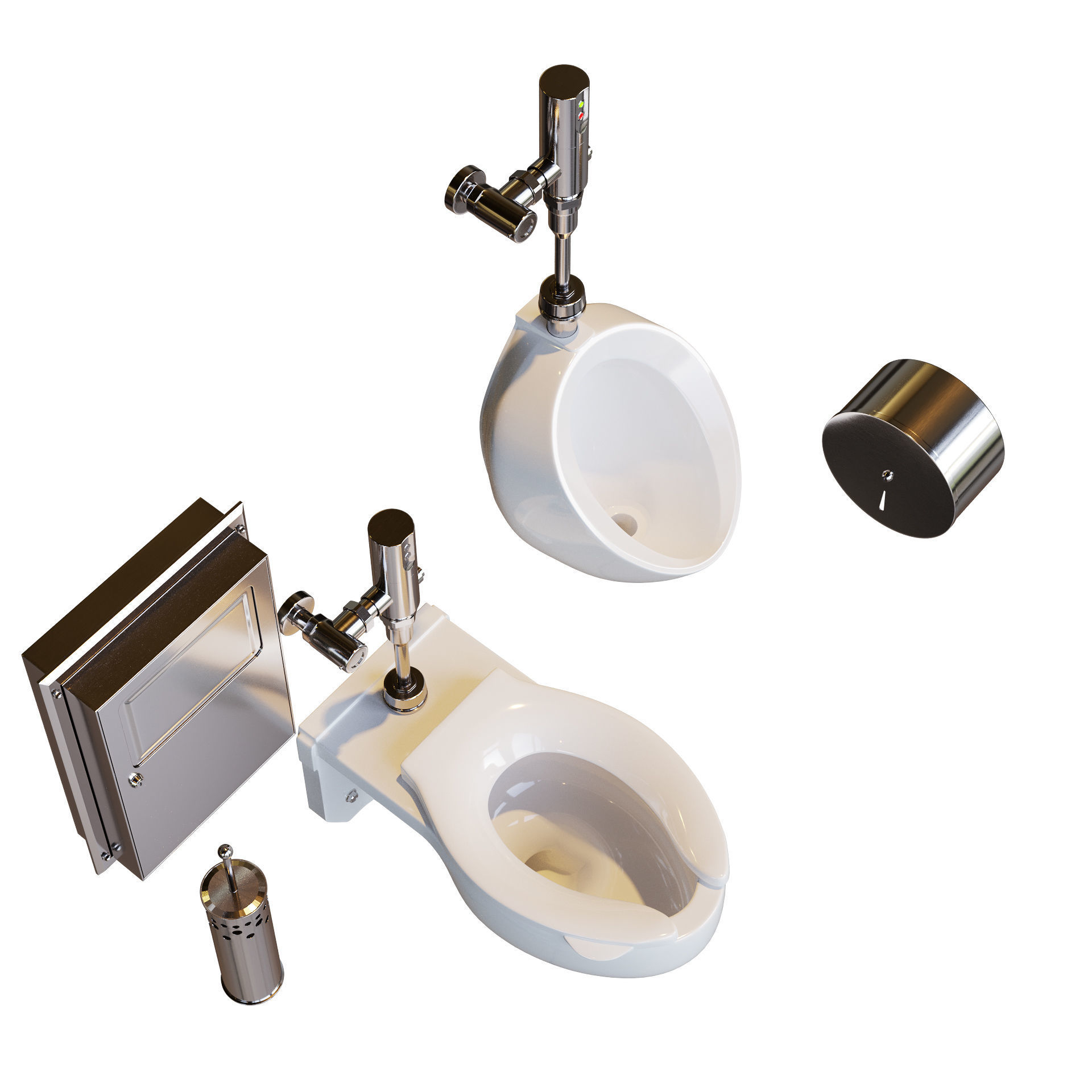 TOTO toilet public set 3D model_5