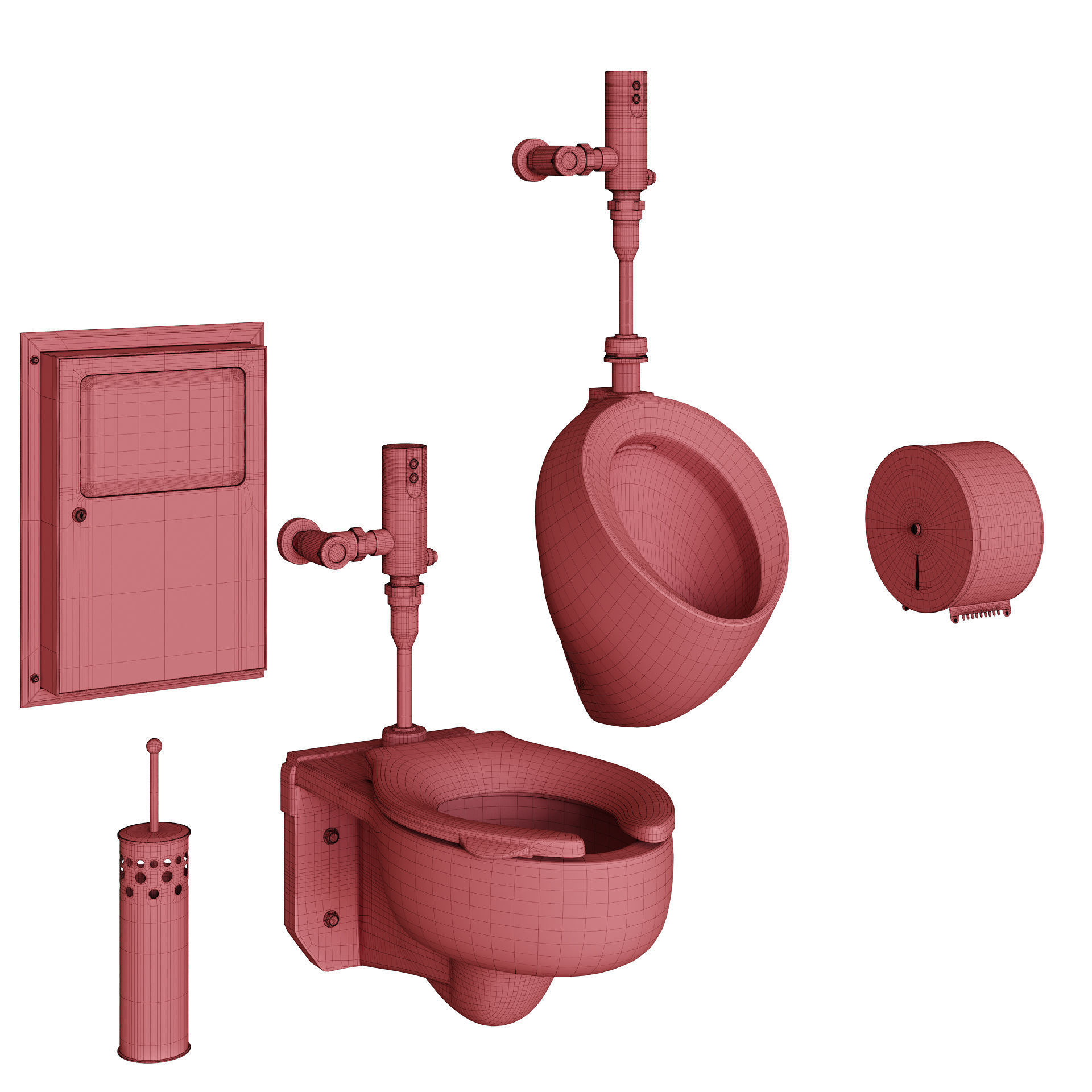 TOTO toilet public set 3D model_13
