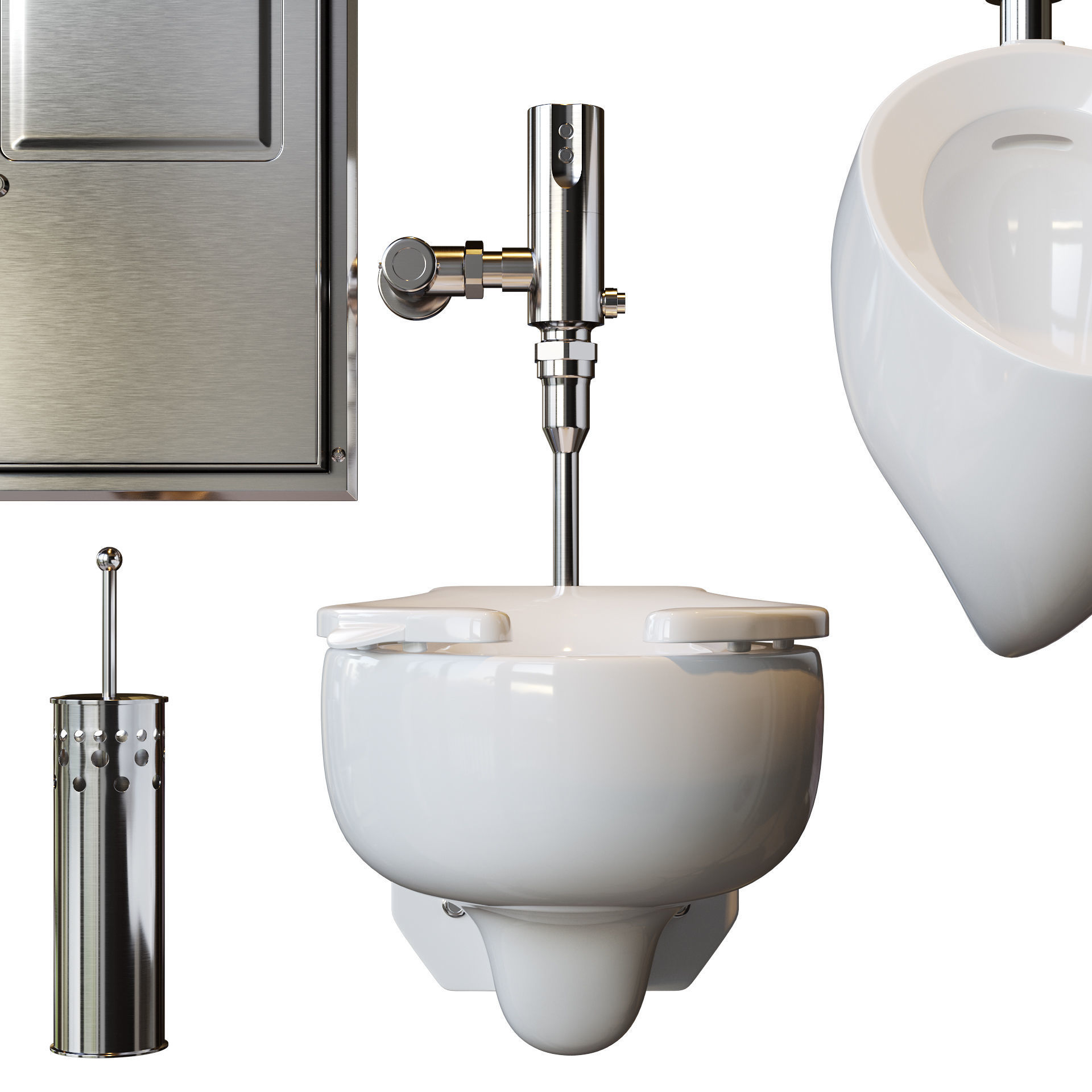 TOTO toilet public set 3D model_11