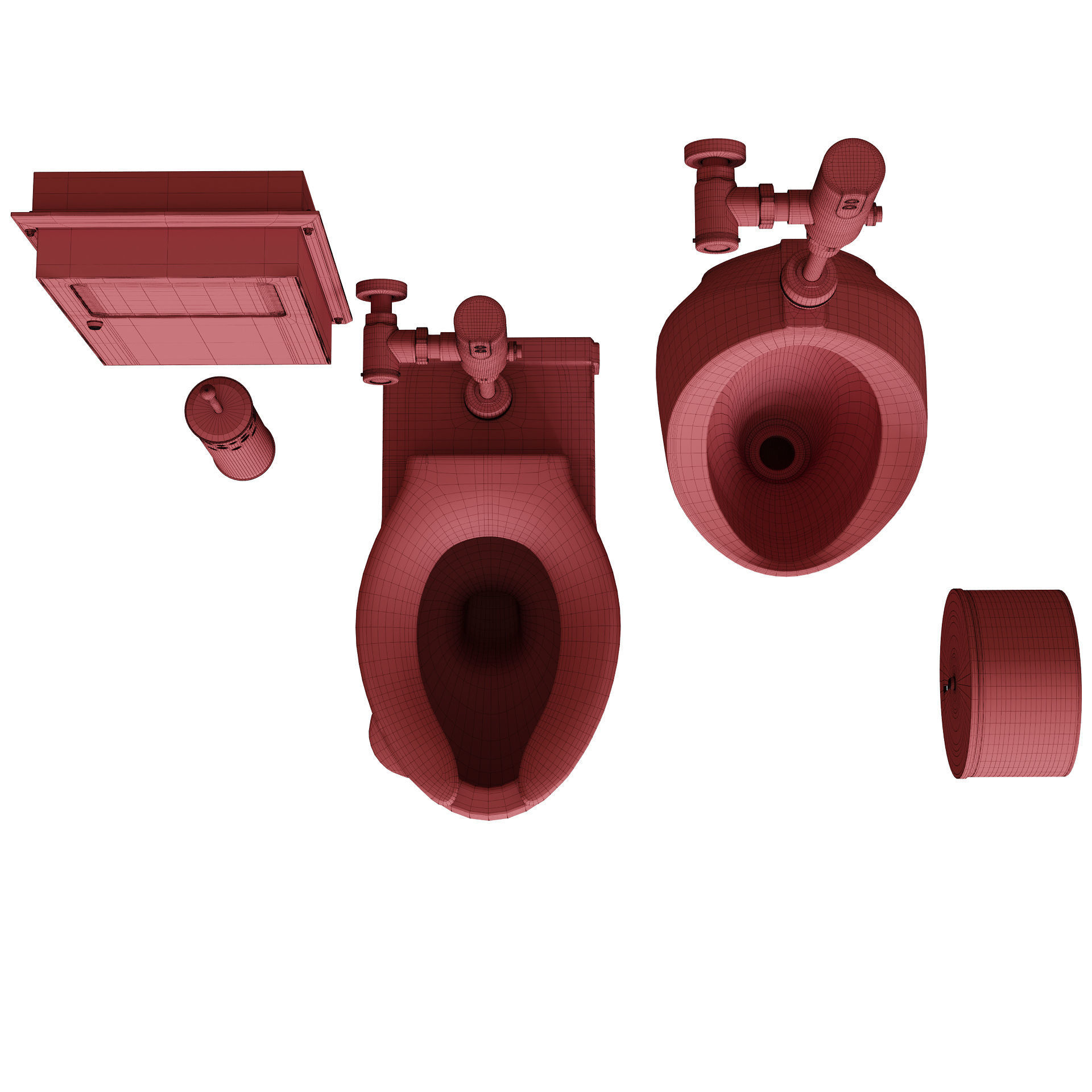 TOTO toilet public set 3D model_21