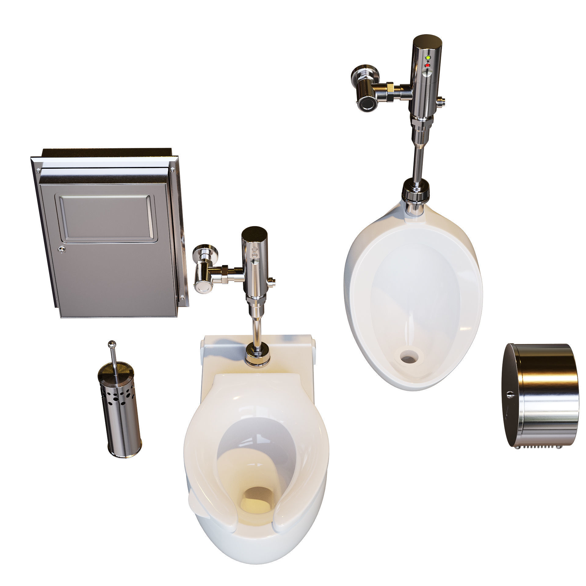 TOTO toilet public set 3D model_7