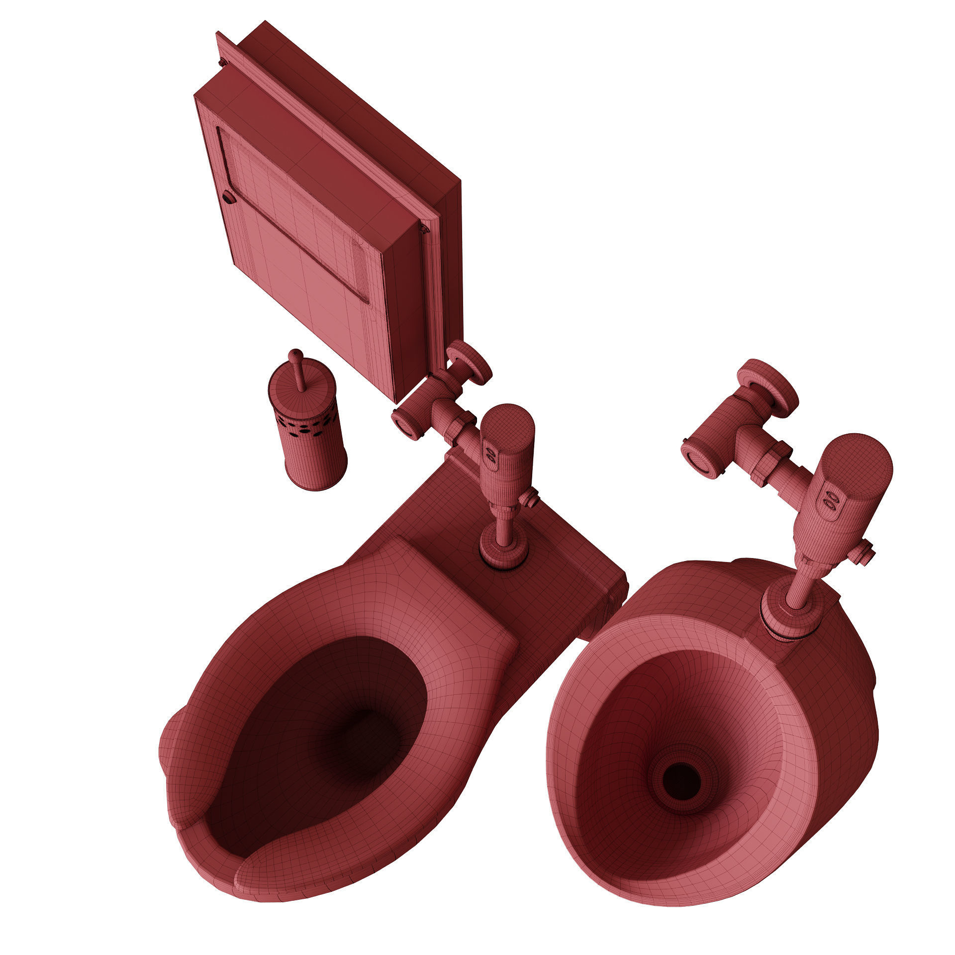 TOTO toilet public set 3D model_17