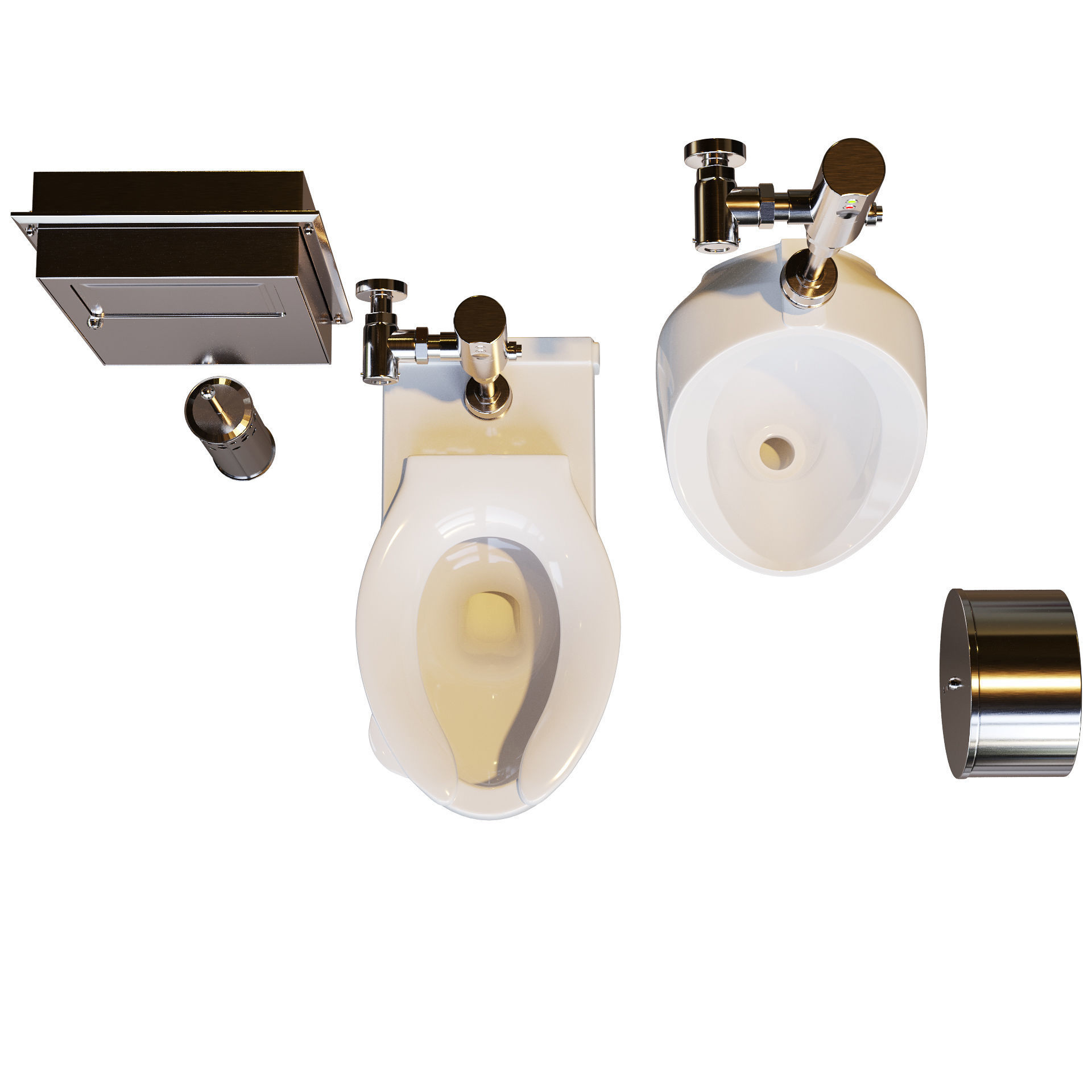 TOTO toilet public set 3D model_8