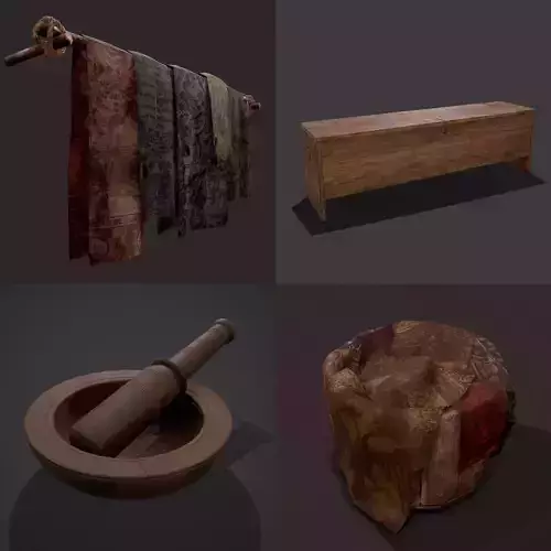 Medieval Prop Mix Four  3D Model Collection