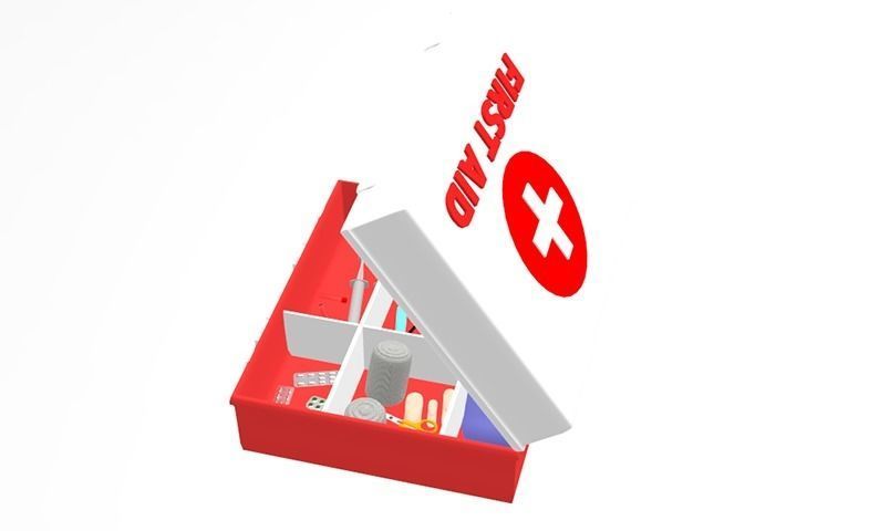 First Aid Kit Box Low-poly 3D model_1