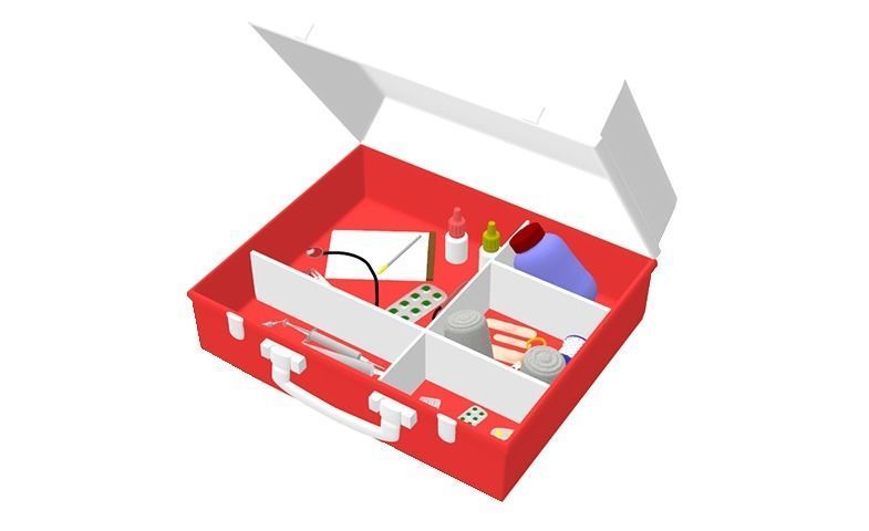 First Aid Kit Box Low-poly 3D model_5
