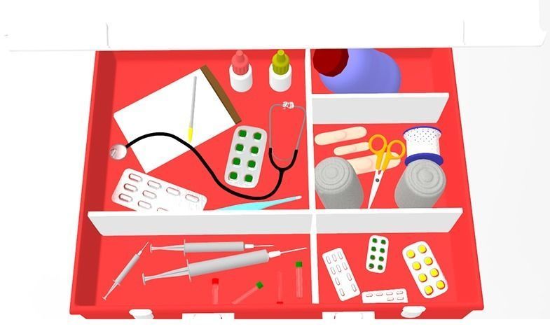 First Aid Kit Box Low-poly 3D model_3