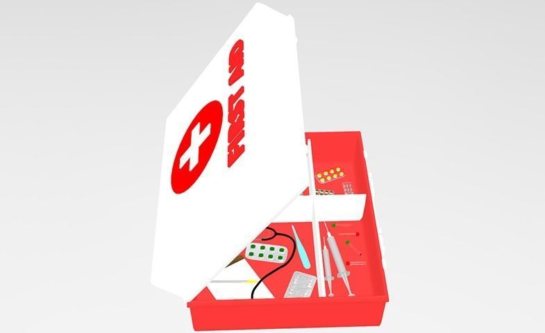 First Aid Kit Box Low-poly 3D model_4