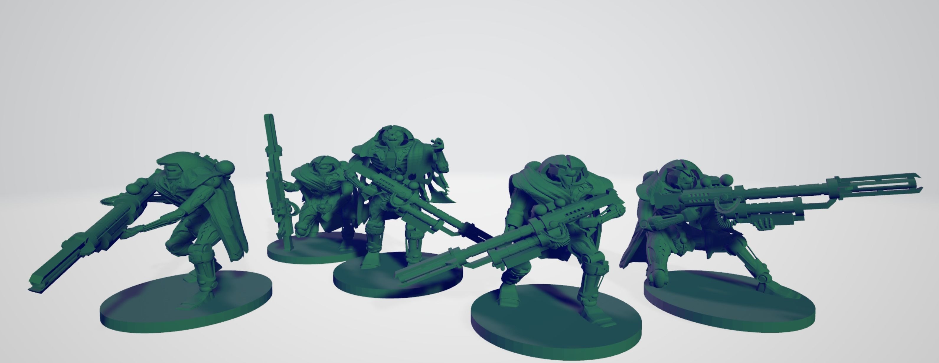 Space robot sniper Squad 3D print model_1