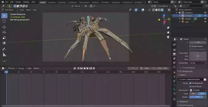 spider computer screen showing Free low-poly 3D model