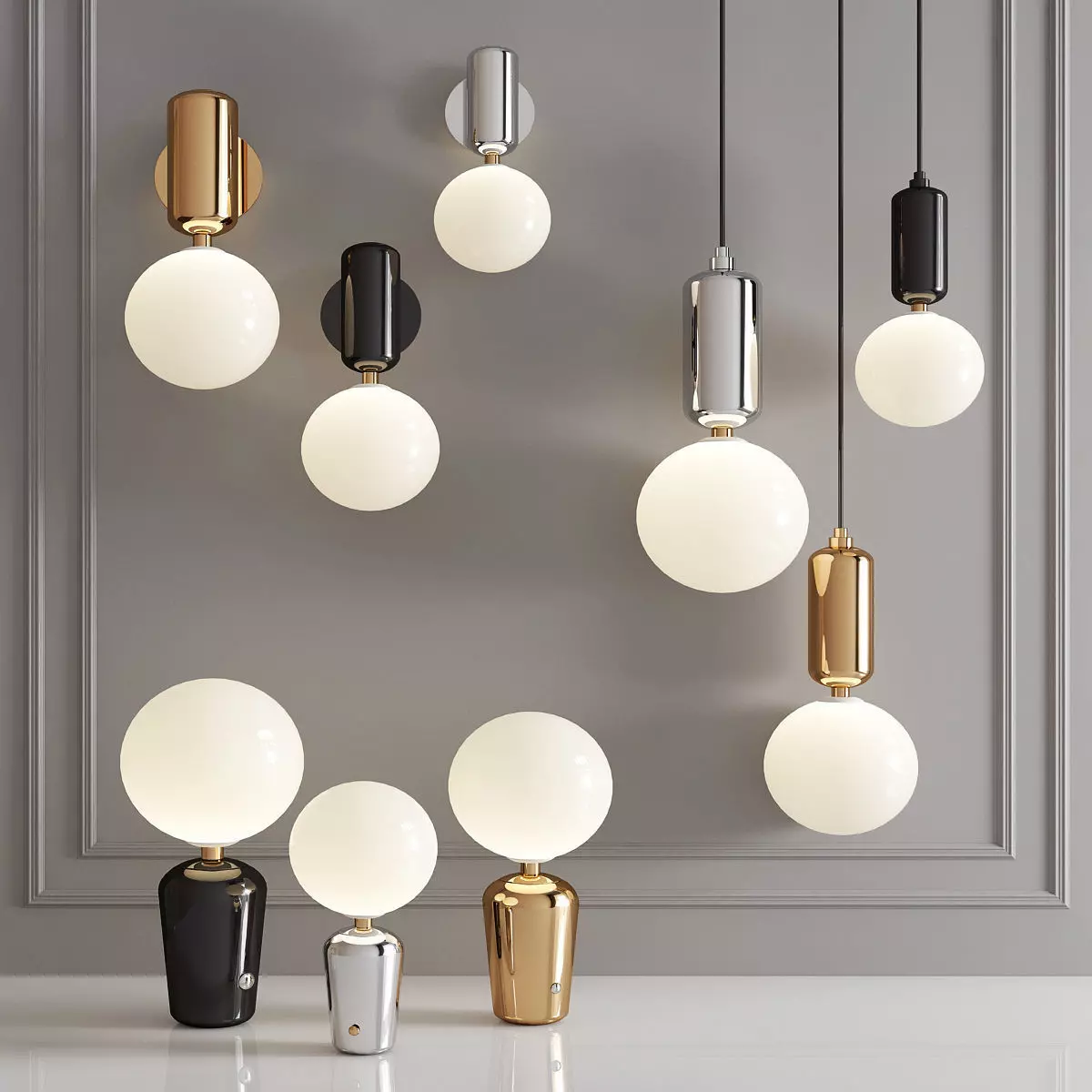 Parachilna Aballs Lamp Collection 3D model