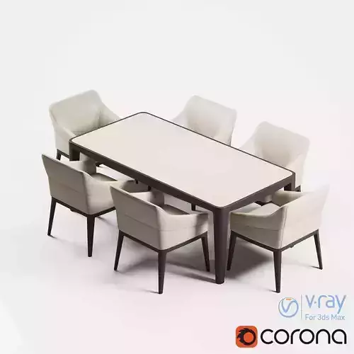 NATZUSI-ItaliaDining-table-Render Ready Vray-Corona