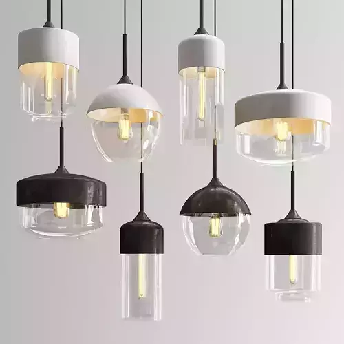 Amber Pendant Lights 3D model