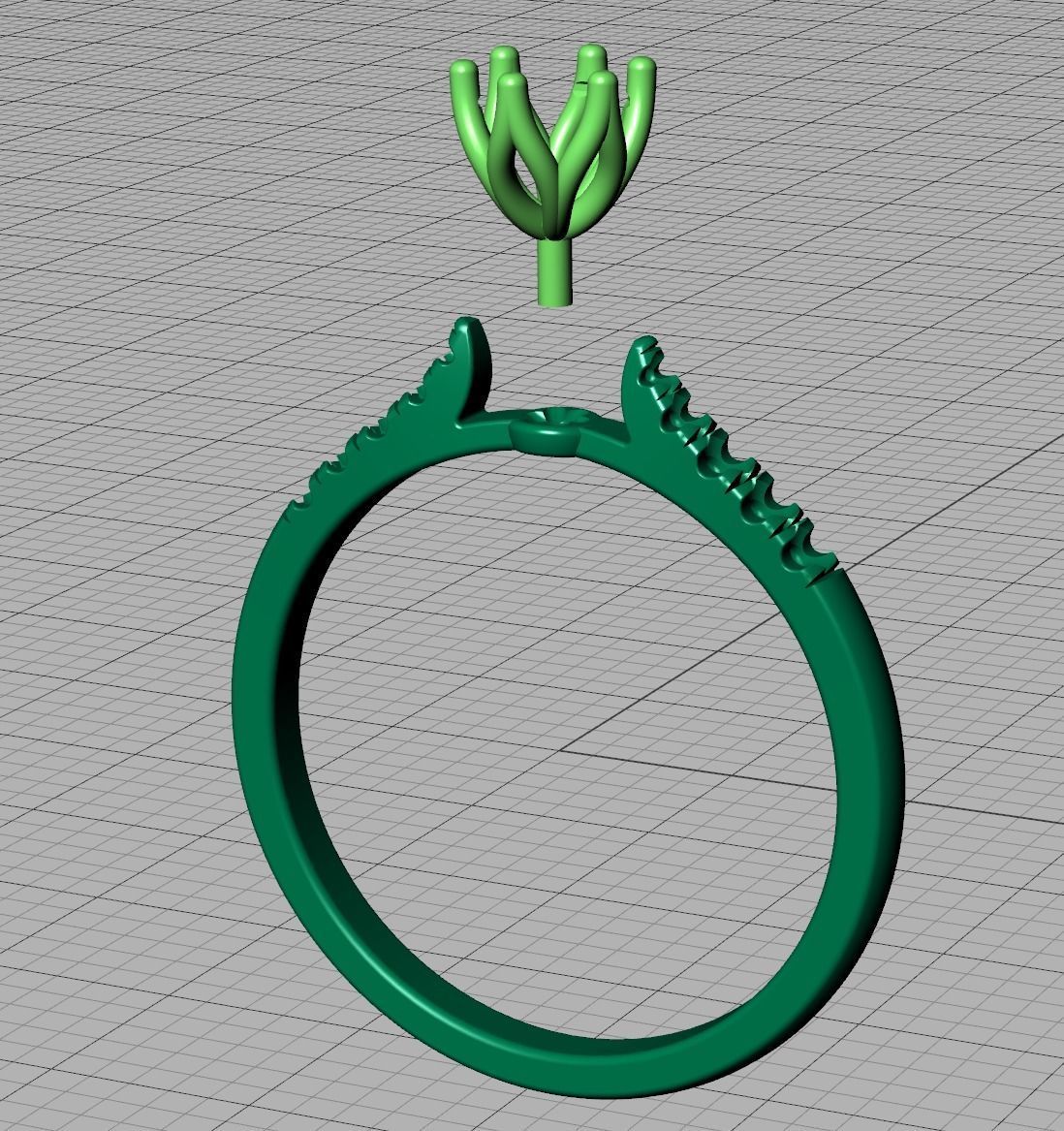 Classic Solitaire ring 4mm Stone  Two Shank version 3dmodel 3D print model_15