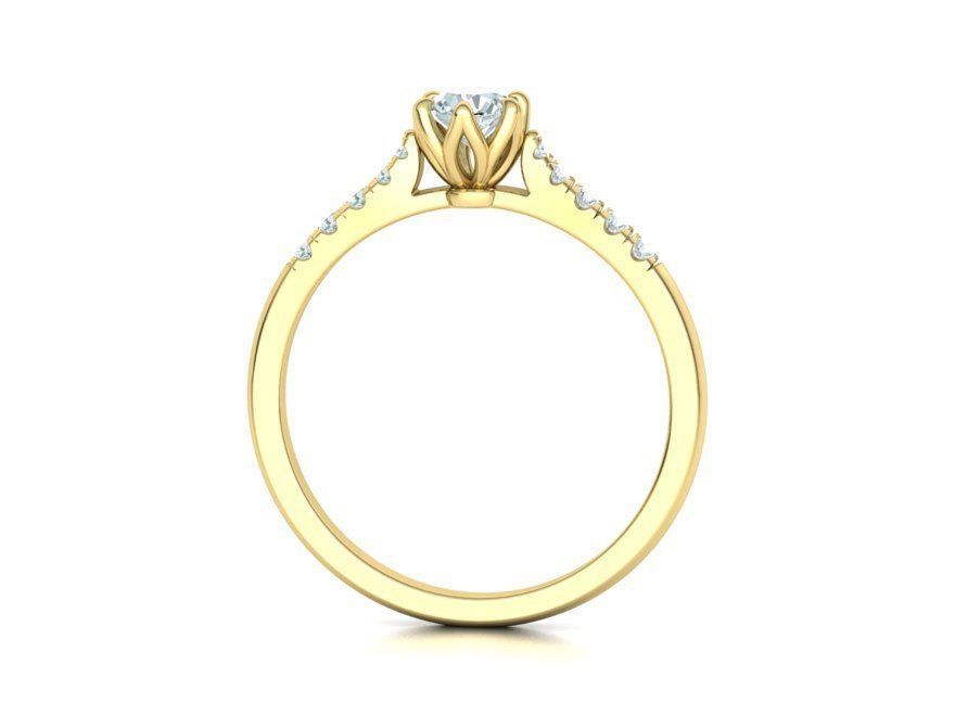 Classic Solitaire ring 4mm Stone  Two Shank version 3dmodel 3D print model_20