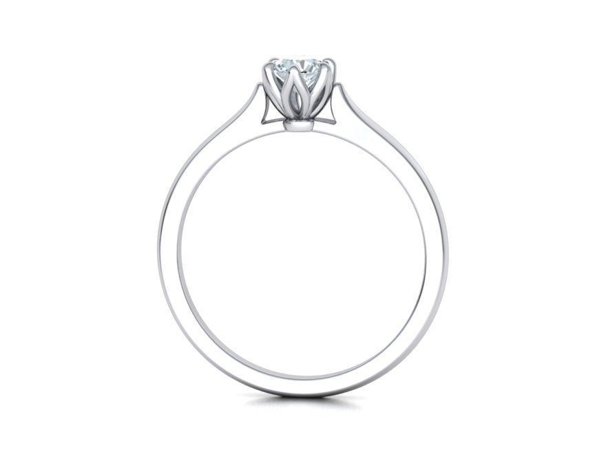 Classic Solitaire ring 4mm Stone  Two Shank version 3dmodel 3D print model_22