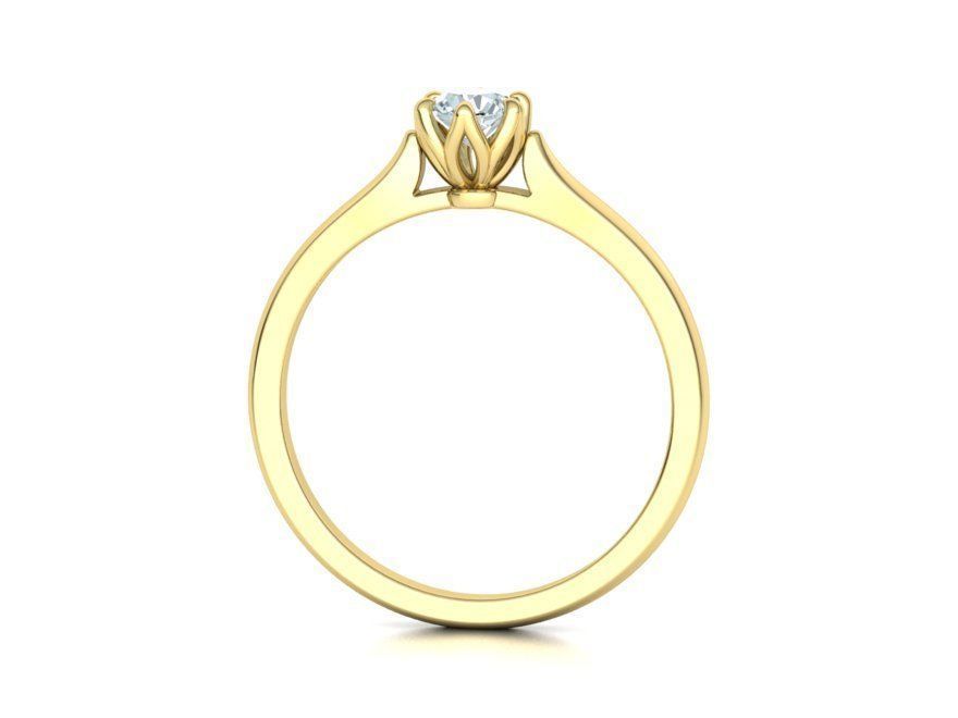 Classic Solitaire ring 4mm Stone  Two Shank version 3dmodel 3D print model_23