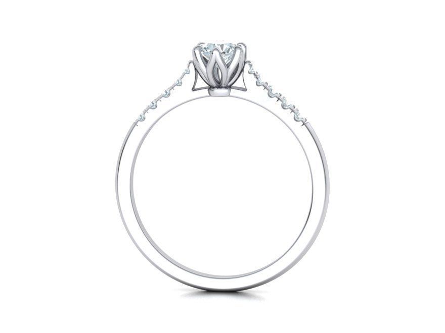 Classic Solitaire ring 4mm Stone  Two Shank version 3dmodel 3D print model_19