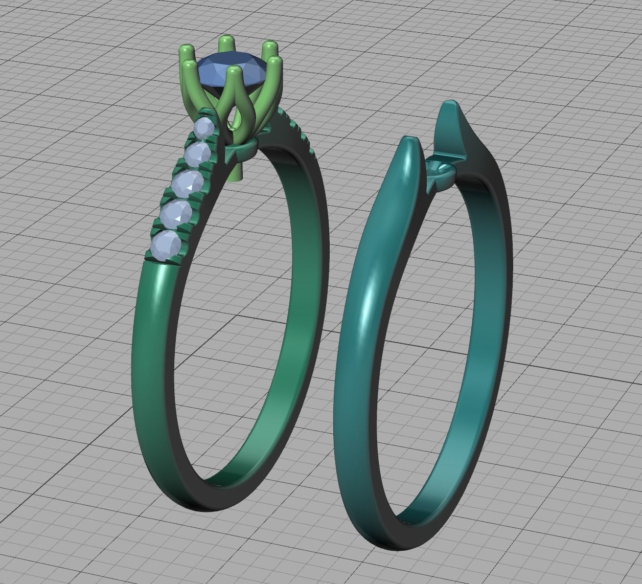 Classic Solitaire ring 4mm Stone  Two Shank version 3dmodel 3D print model_18