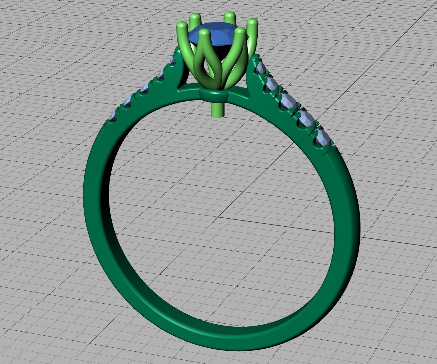 Classic Solitaire ring 4mm Stone  Two Shank version 3dmodel 3D print model_12