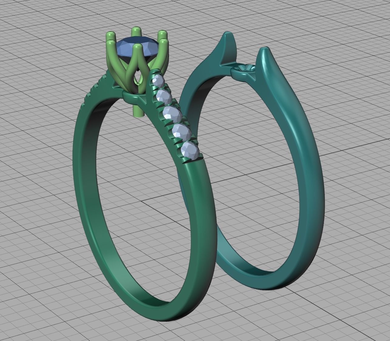 Classic Solitaire ring 4mm Stone  Two Shank version 3dmodel 3D print model_17