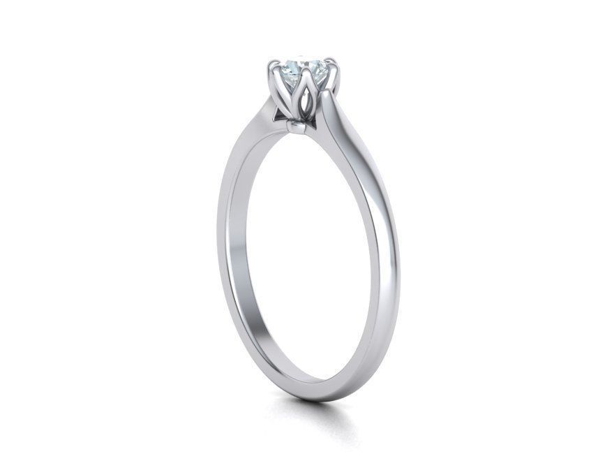 Classic Solitaire ring 4mm Stone  Two Shank version 3dmodel 3D print model_28
