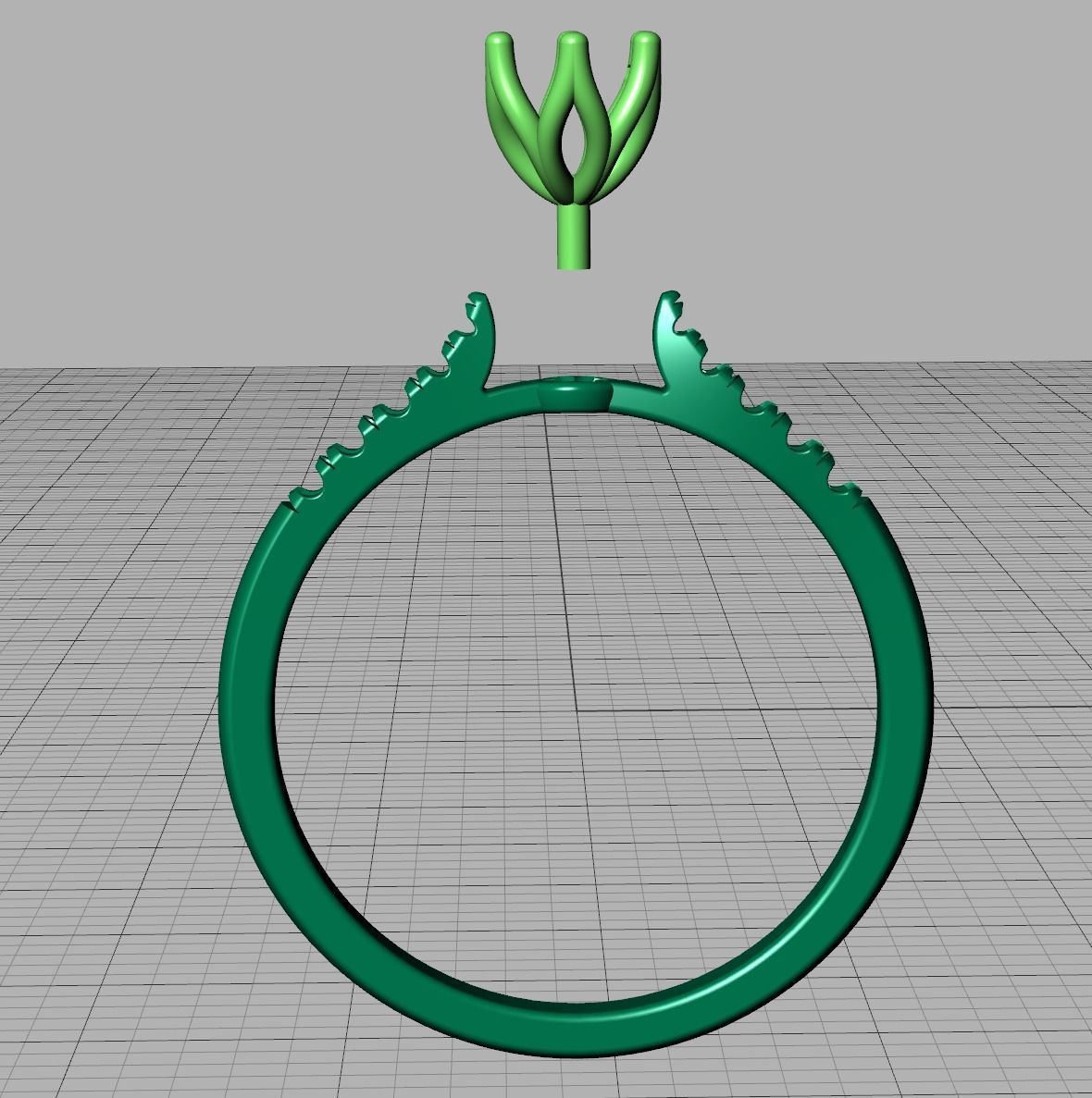 Classic Solitaire ring 4mm Stone  Two Shank version 3dmodel 3D print model_16