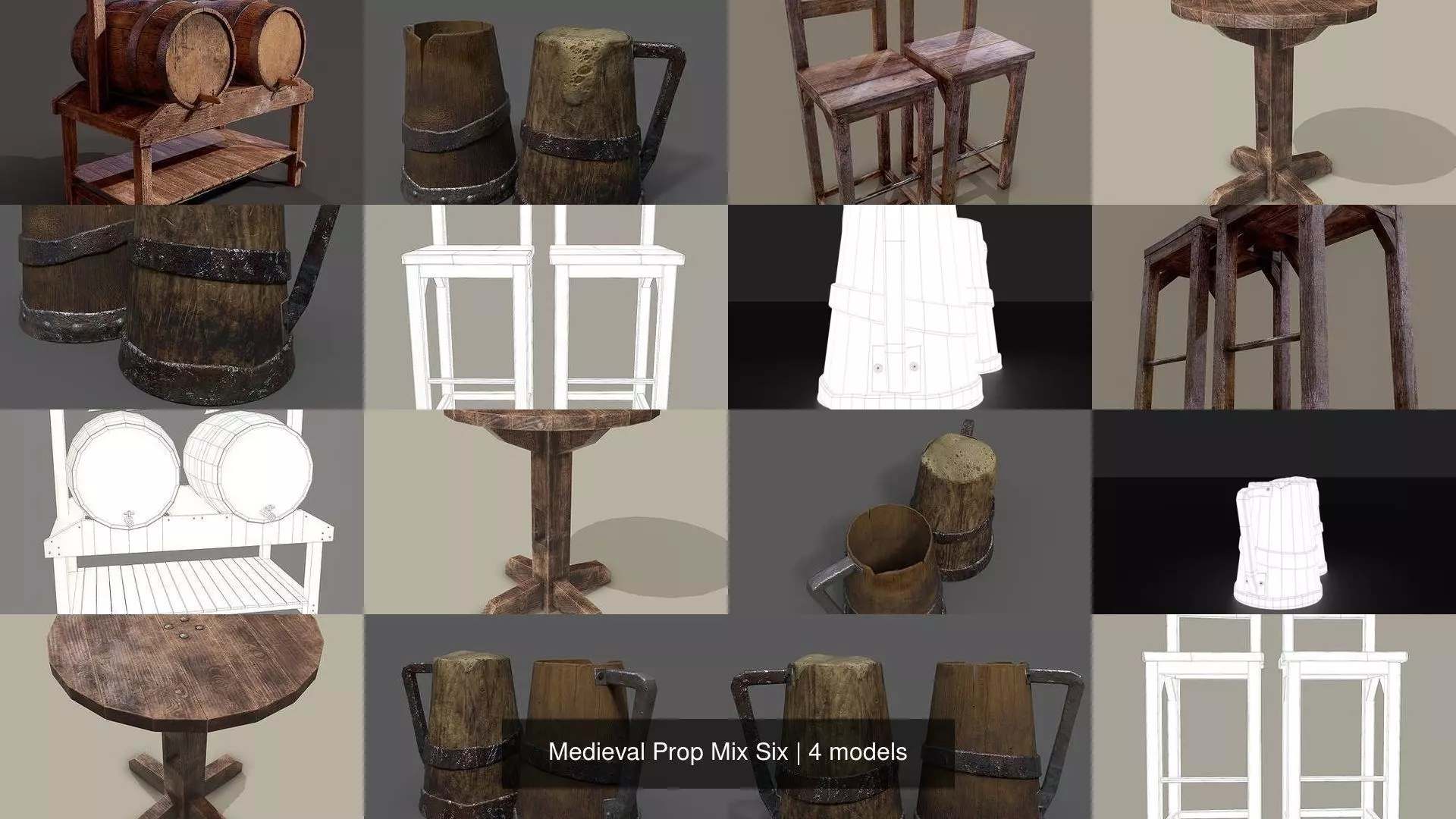 Medieval Prop Mix Six 3D Model Collection_6
