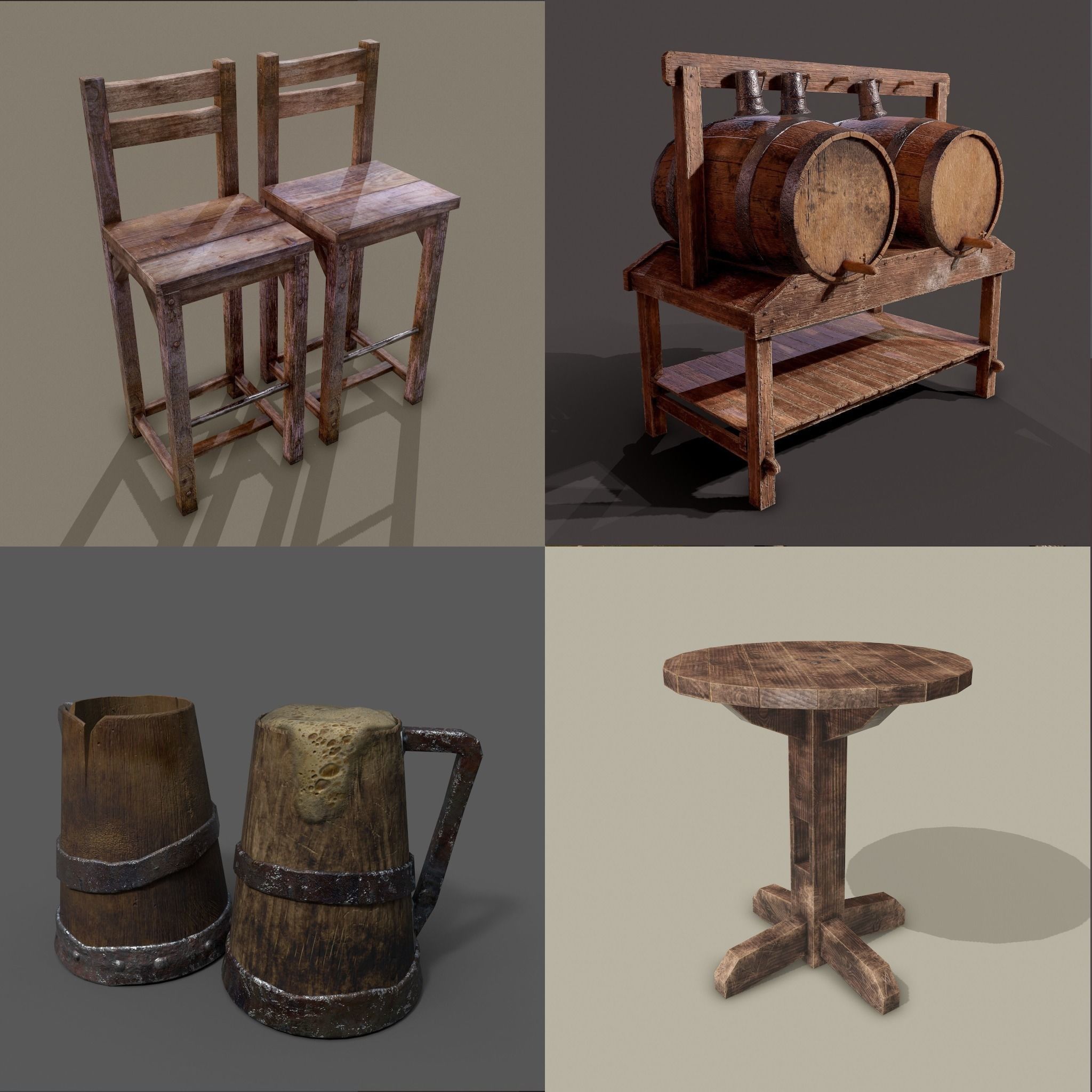 Medieval Prop Mix Six 3D Model Collection_8