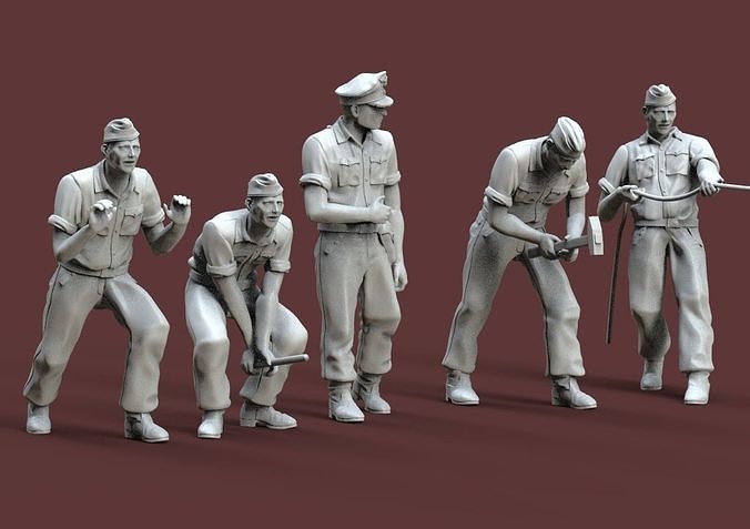 German soldiers 3D print model