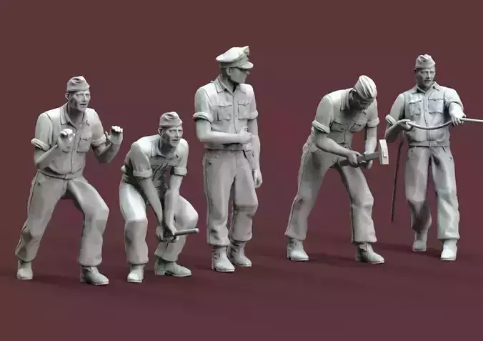 German soldiers 3D print model