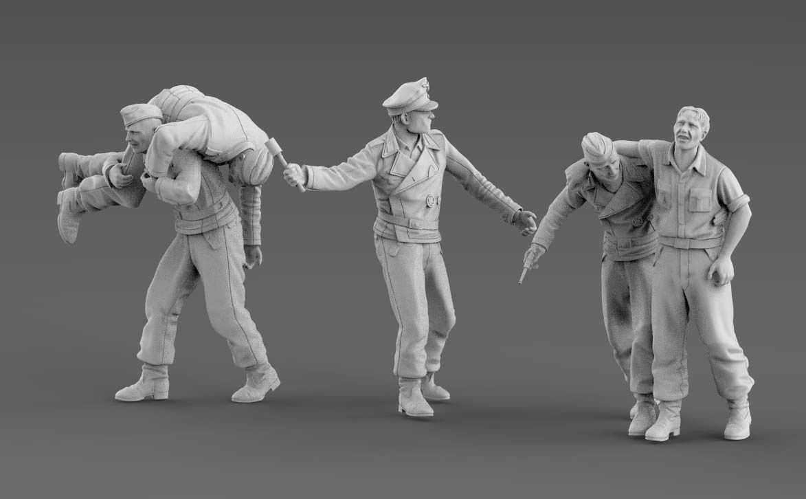 German soldiers tank crew 3D print model_2