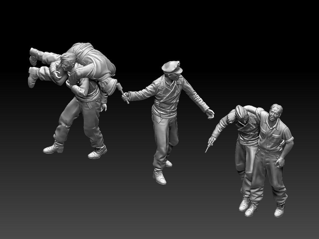 German soldiers tank crew 3D print model_28