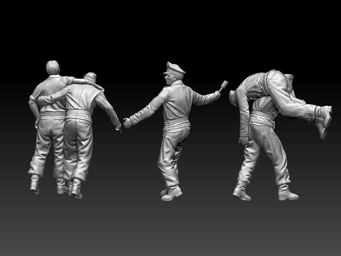 German soldiers tank crew 3D print model_25