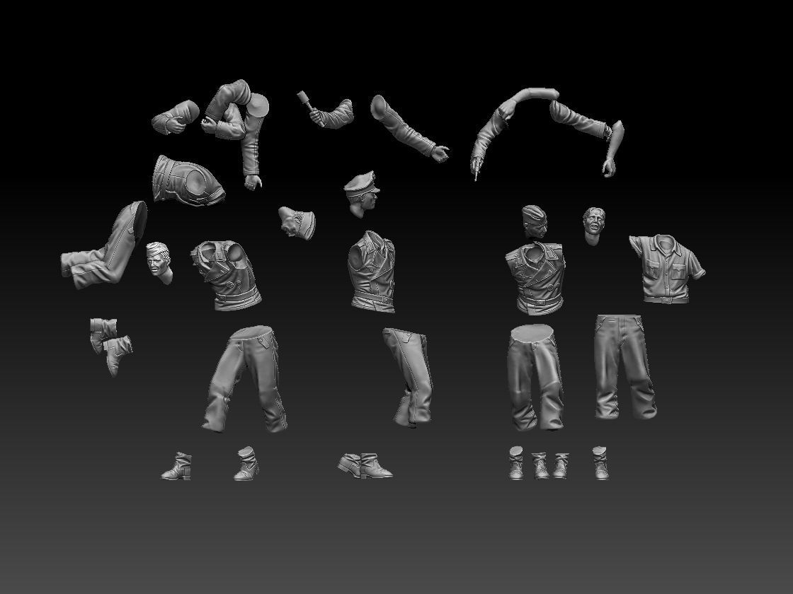 German soldiers tank crew 3D print model_41