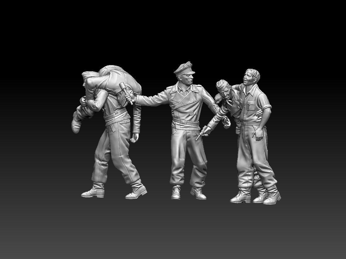 German soldiers tank crew 3D print model_32