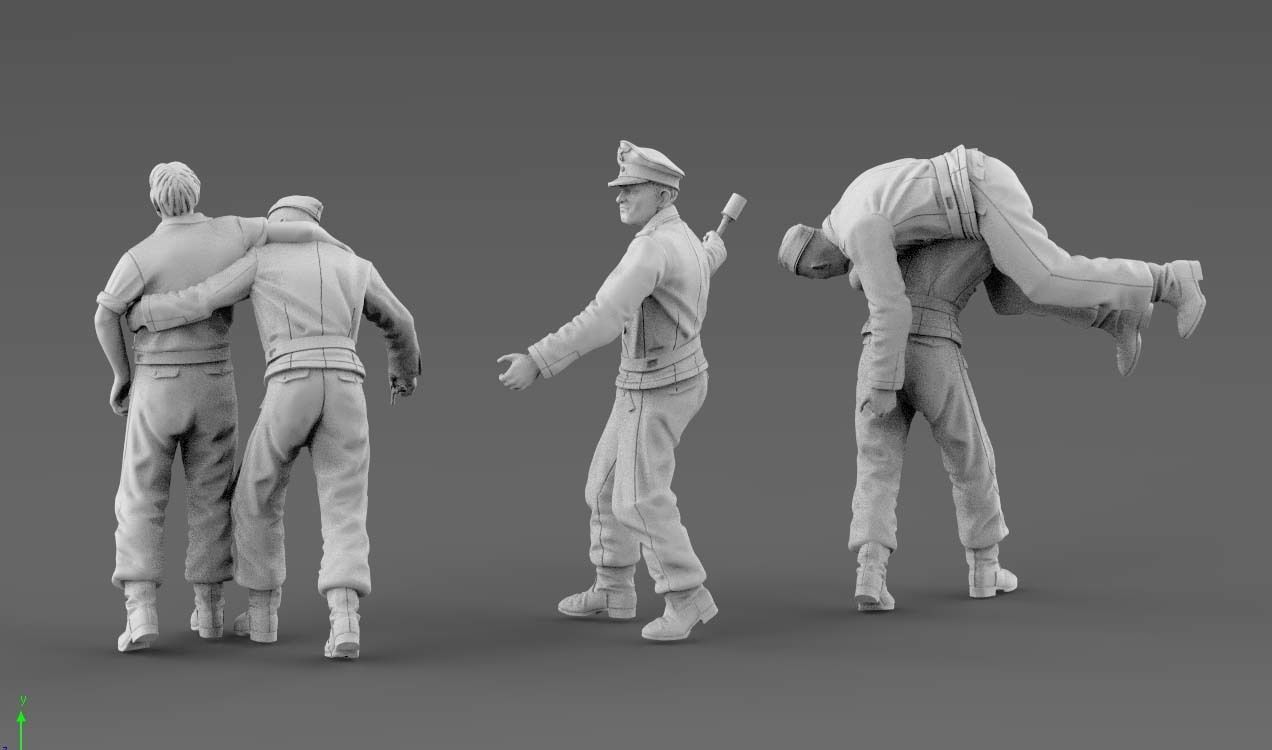 German soldiers tank crew 3D print model_37