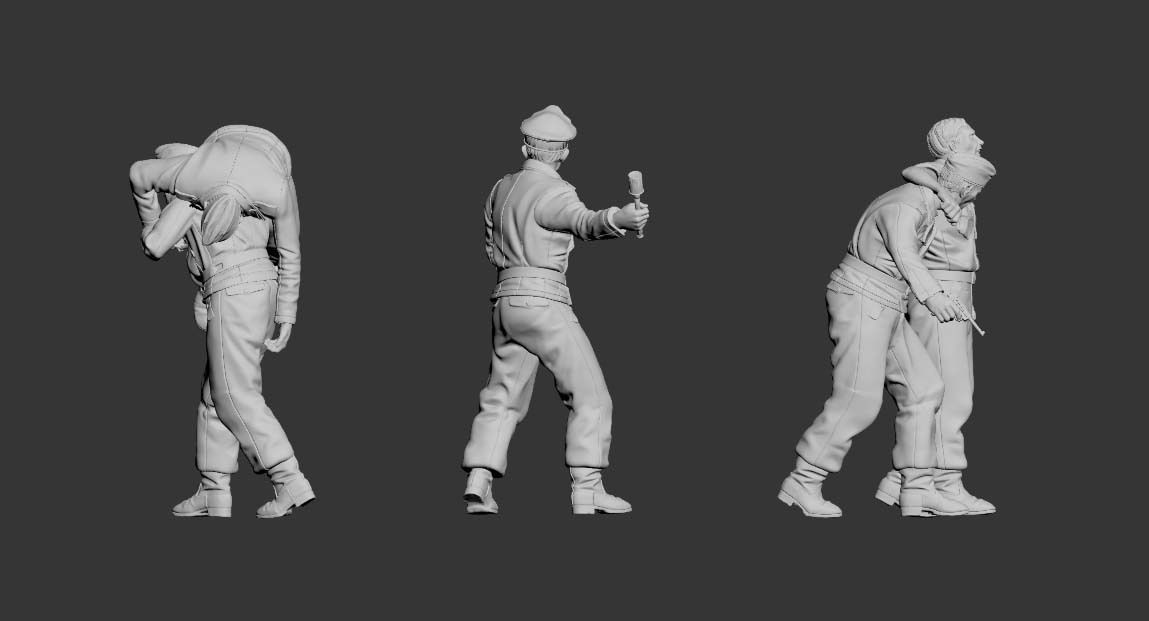 German soldiers tank crew 3D print model_6