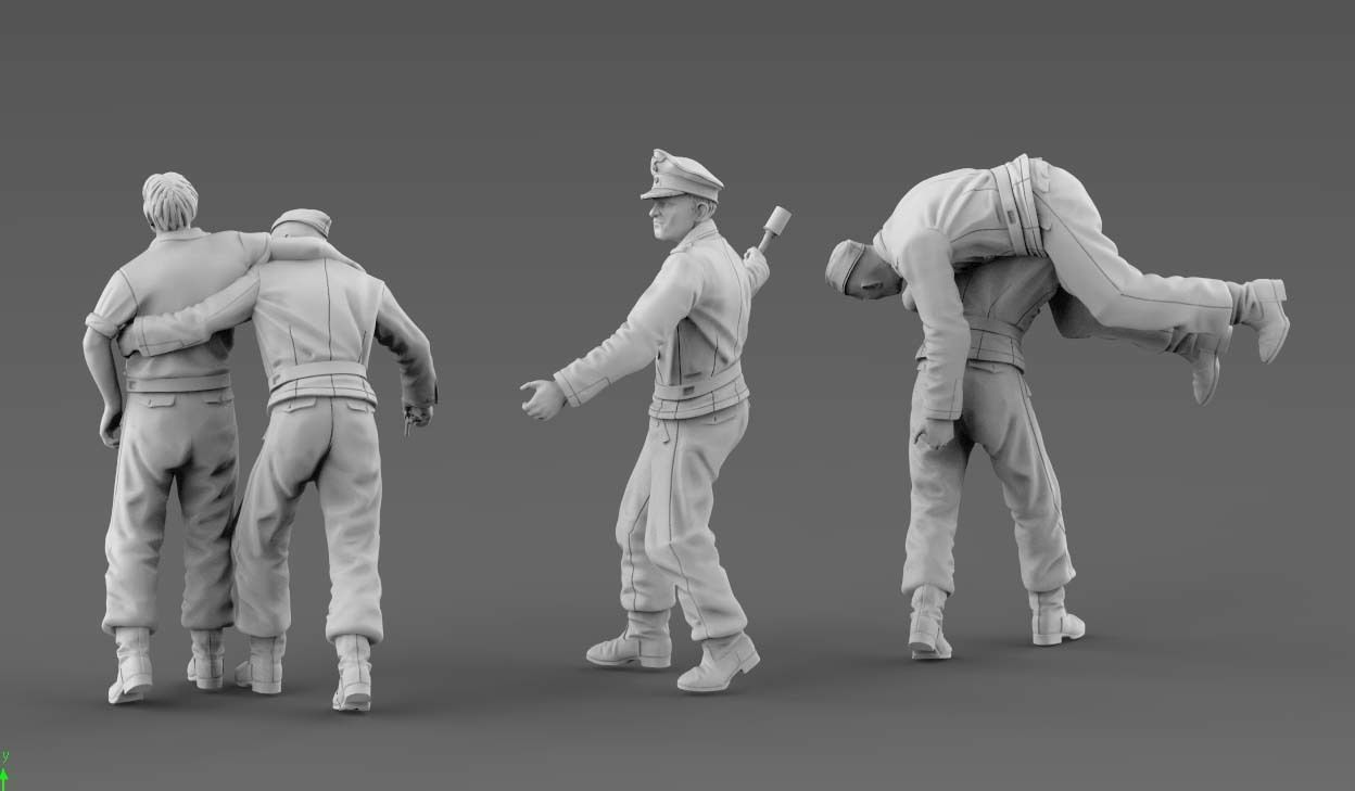 German soldiers tank crew 3D print model_22