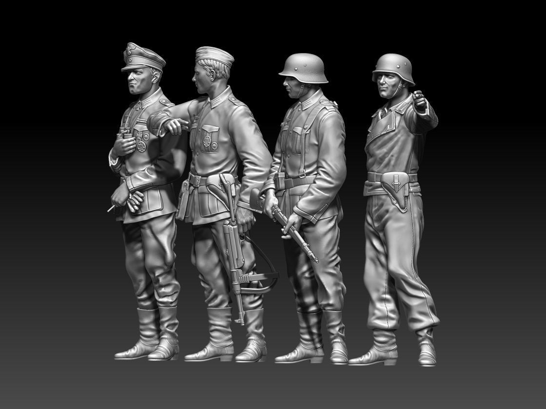German soldiers 3D print model_3