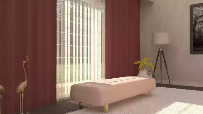 Modern Curtain 3D model