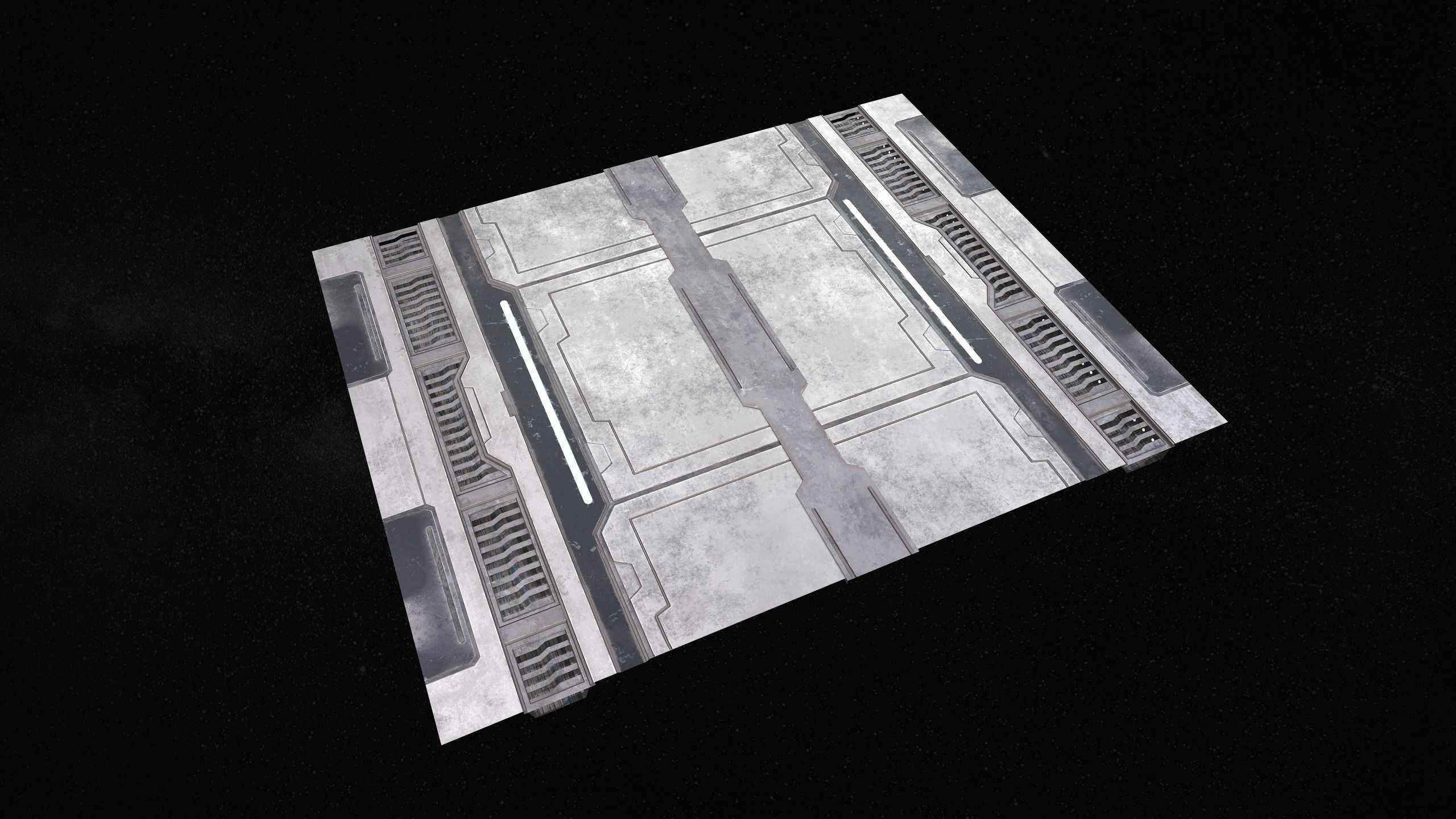 Sci-Fi Modular Corridor with Door Ver 1 Low-poly 3D model_8