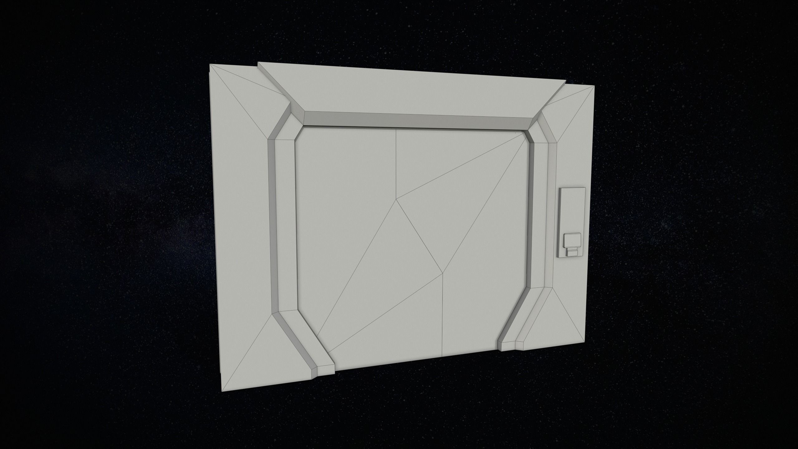Sci-Fi Modular Corridor with Door Ver 1 Low-poly 3D model_19
