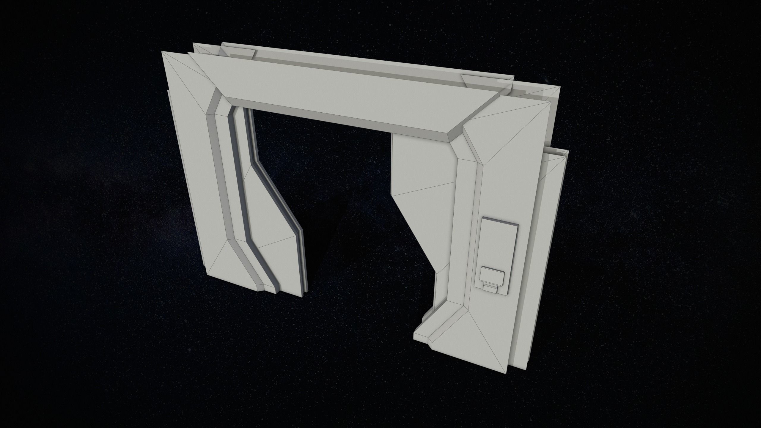 Sci-Fi Modular Corridor with Door Ver 1 Low-poly 3D model_20