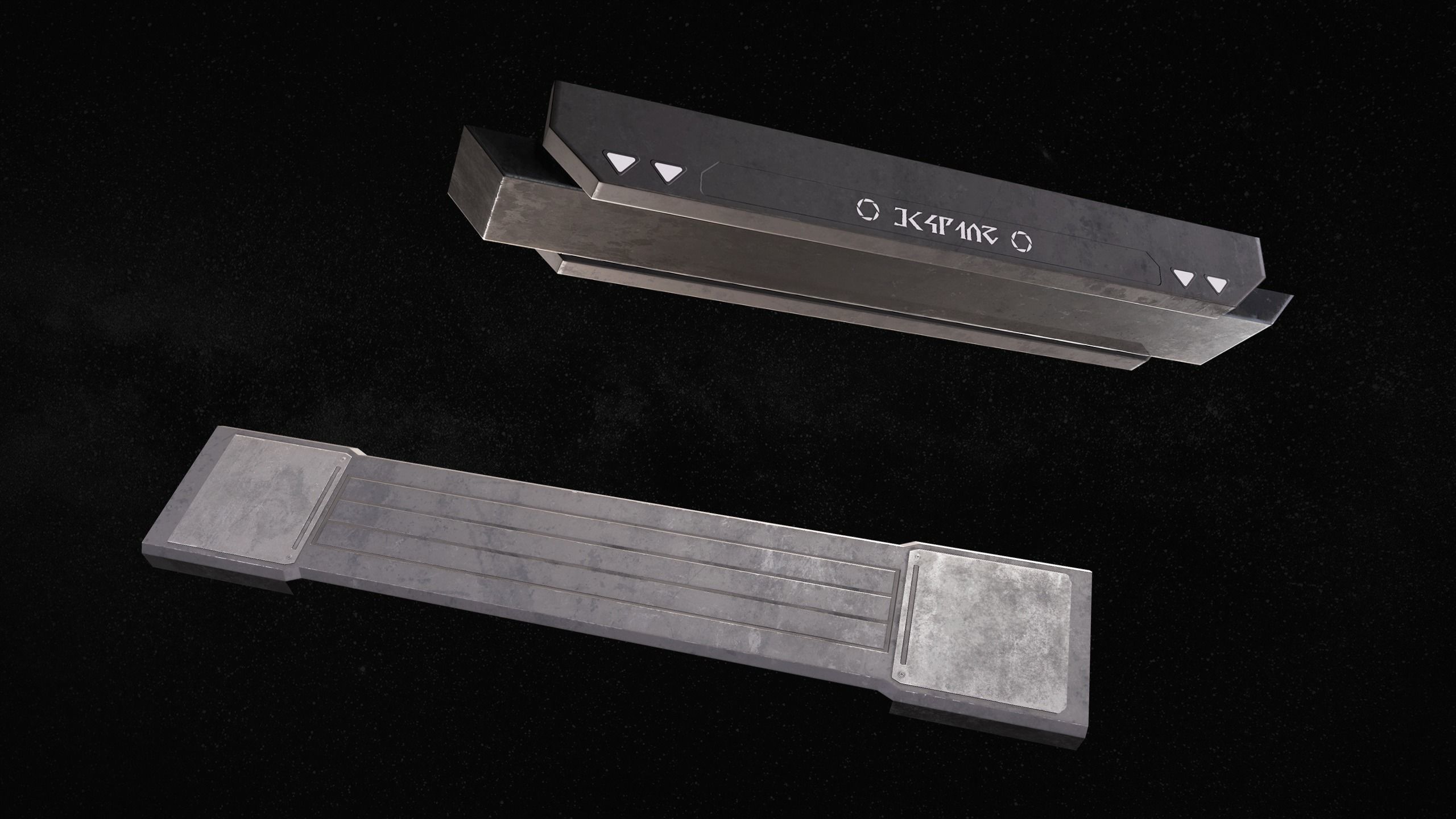 Sci-Fi Modular Corridor with Door Ver 1 Low-poly 3D model_10