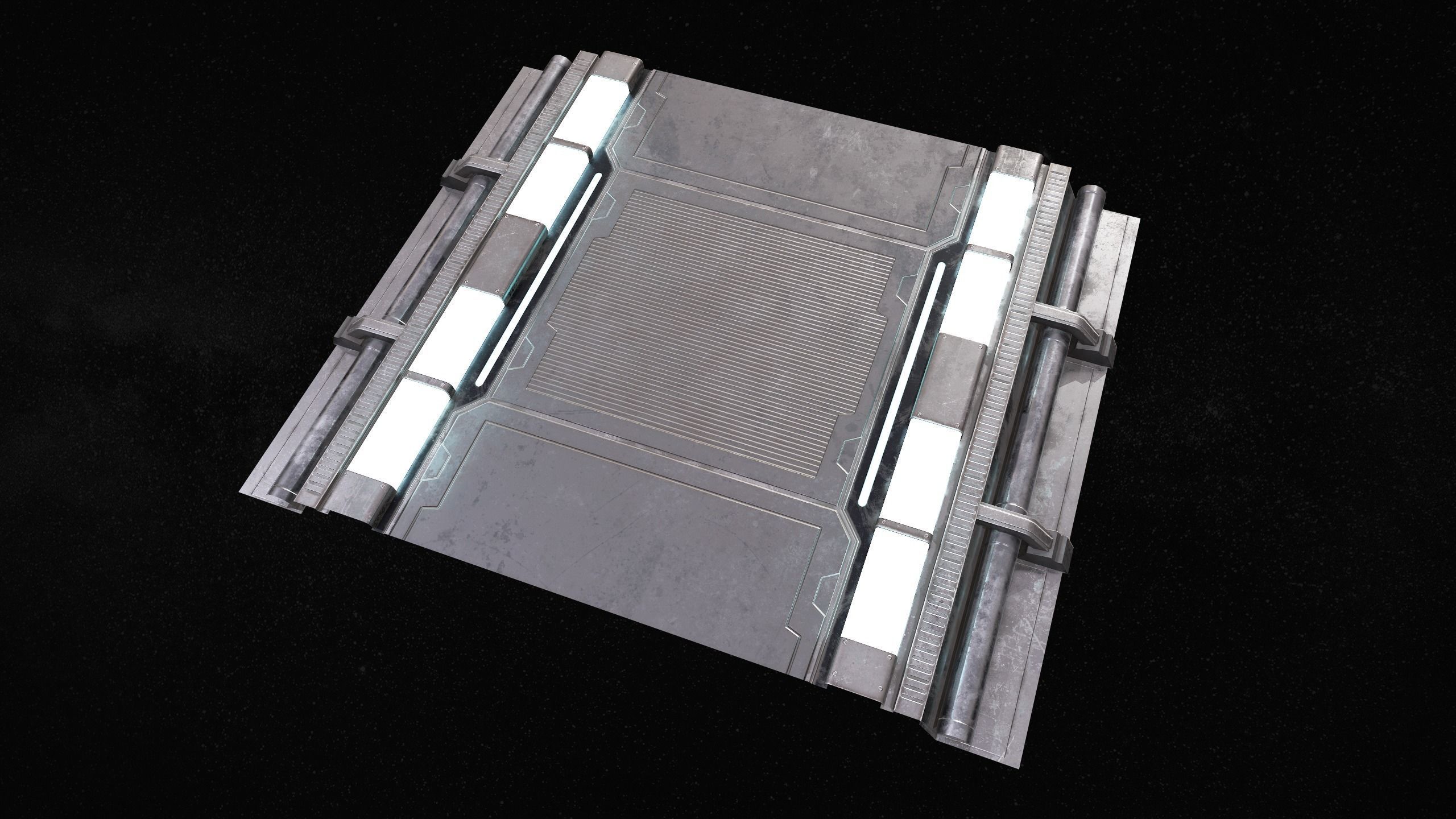Sci-Fi Modular Corridor with Door Ver 1 Low-poly 3D model_9