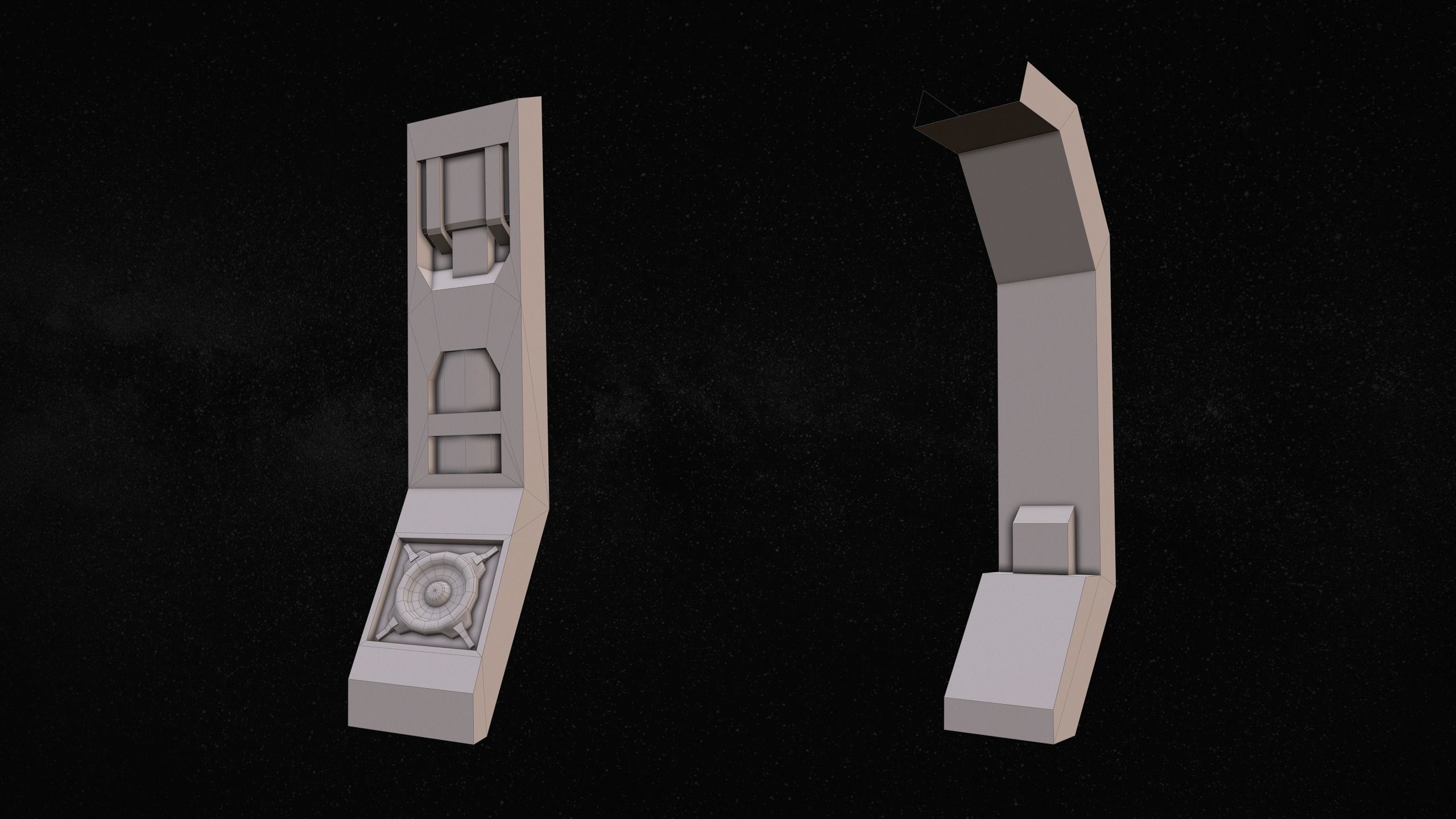 Sci-Fi Modular Corridor with Door Ver 1 Low-poly 3D model_18